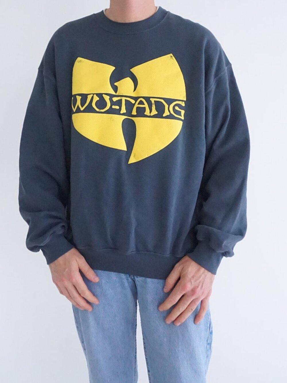 Daydreamer Gray Yellow Wu-Tang Clan CREAM Logo Rap Music Back Print Sweatshirt S